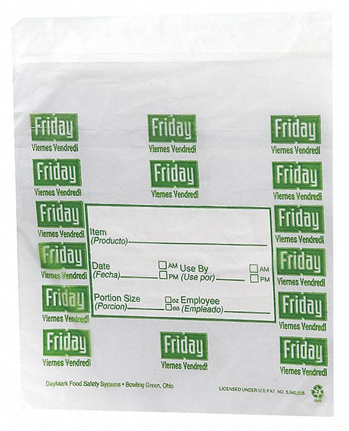 DAYMARK Portion Bag Flip Top, Portion Bag, 6 1/2 in Dp, 6 1/2 in Wd, 7 in Lg, Clear, 2,000 PK