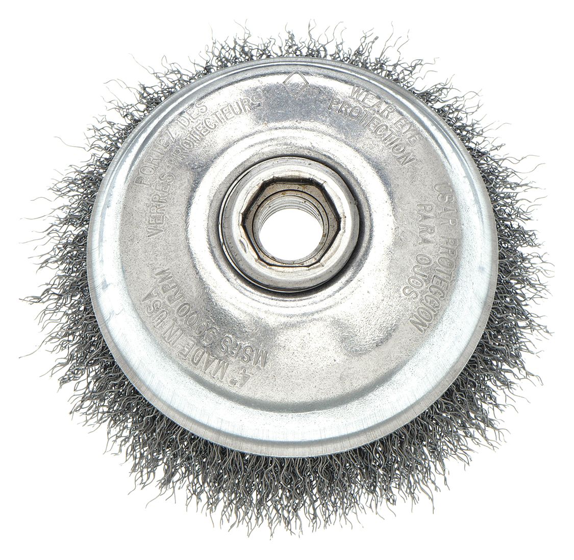 3 in Crimped Wire Cup Brush, Arbor Hole Mounting, 0.014 in Wire Dia. 13