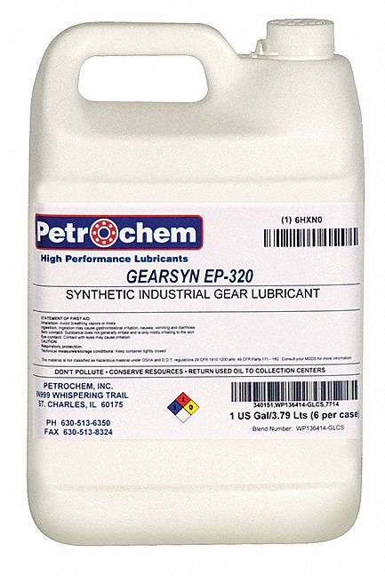 Synthetic EP Gear Lubricant ISO 320 PK 6 GEARSYN EP320001 eBay