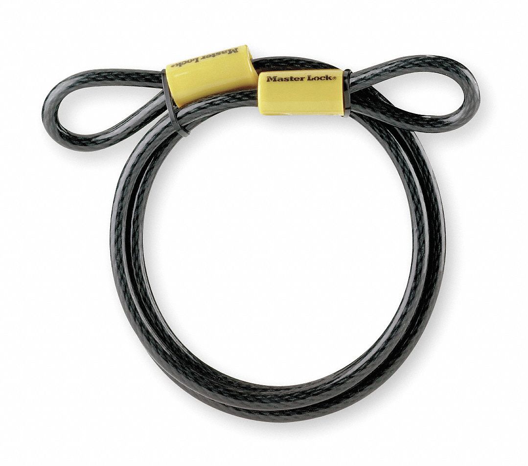 MASTER LOCK Security Cables, Coiled Cable Style, Cable Length 72 in