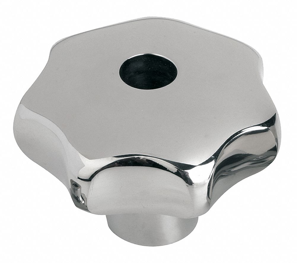 KIPP Hand Knob, Unthreaded Reamed Hole, Handle Type Star, Stainless Steel, Base Dia. 20.00mm