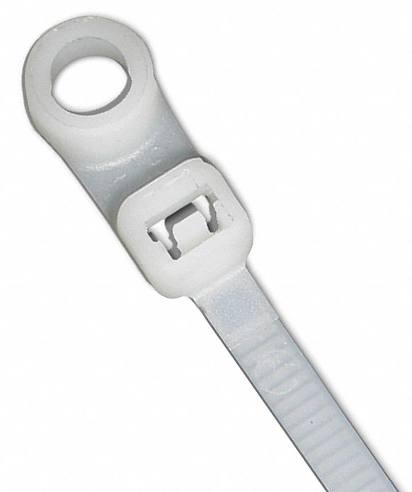 POWER FIRST Cable Tie, Mountable, Actual Length 6.7 in, Color Natural