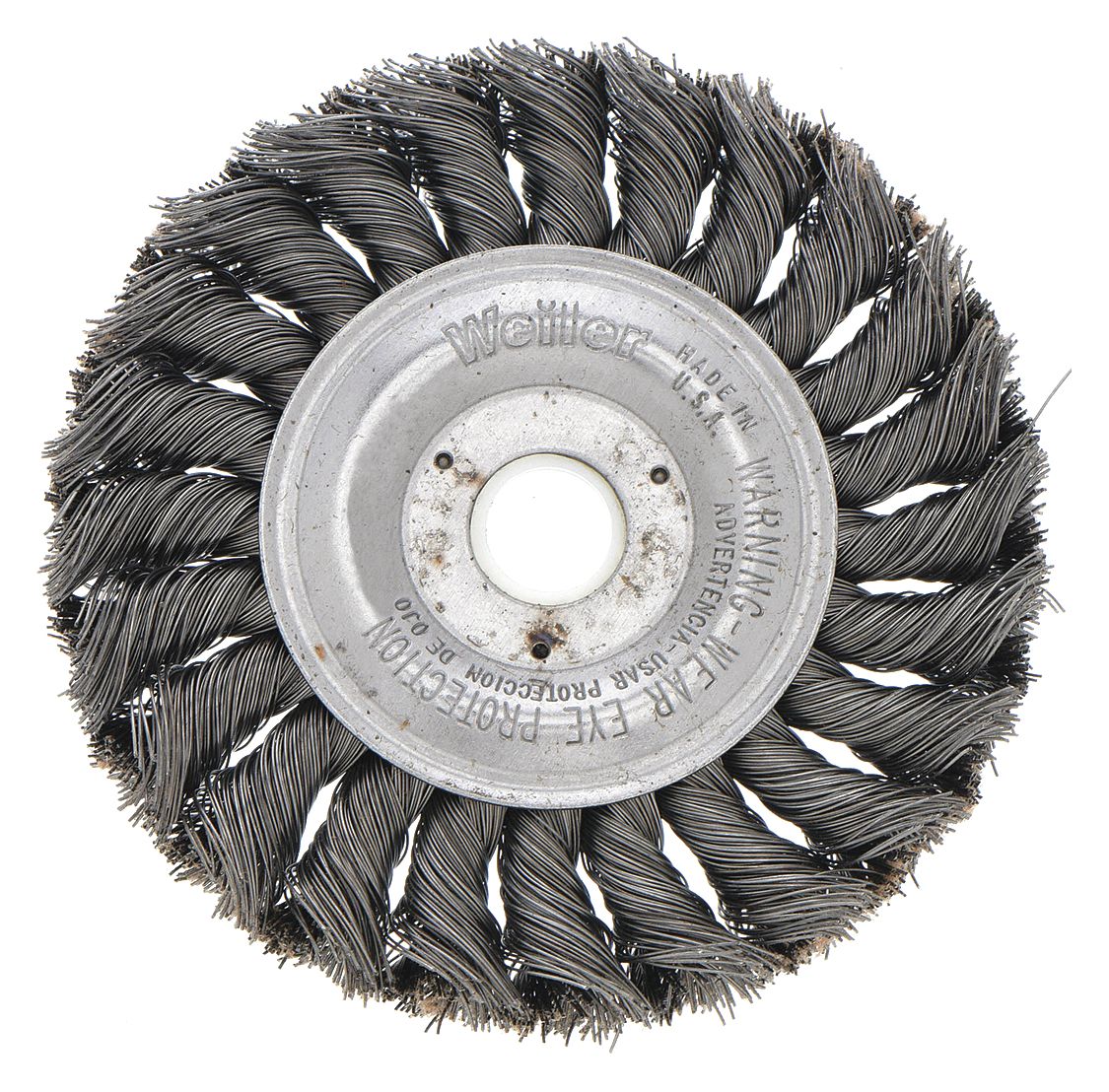 WEILER, Twisted Steel, 4 in Dia x 1/2 in Wd, Wire Wheel Brush 6JXH394040 Grainger