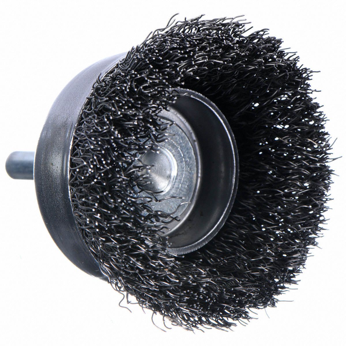 WEILER 2 in Crimped Wire Cup Brush, Shank Mounting, 0.012 in Wire Dia