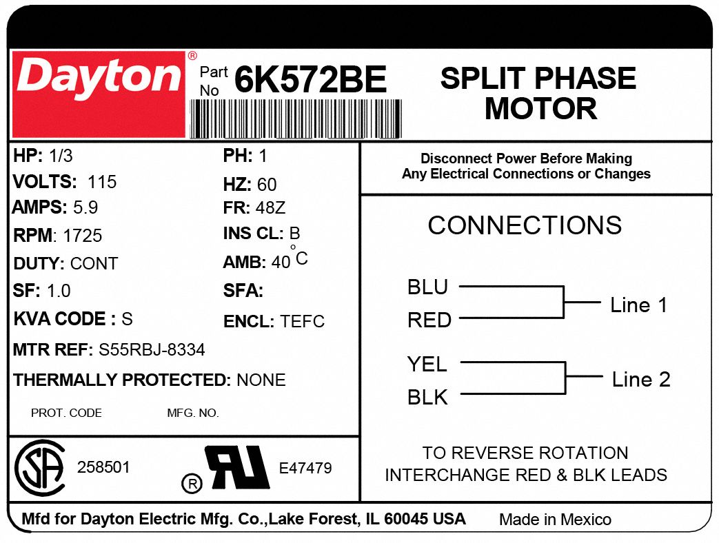 DAYTON General Purpose Motor: Totally Enclosed Fan-Cooled, Cradle Base
