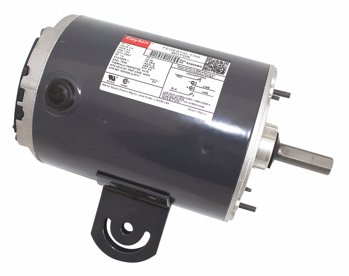 DAYTON, 1/2 HP, 1,725 Nameplate RPM, Pedestal Fan Motor 6K8096K809BG