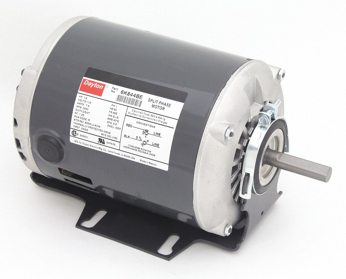 DAYTON 1/2 HP General Purpose Motor,Split-Phase,3450 Nameplate RPM