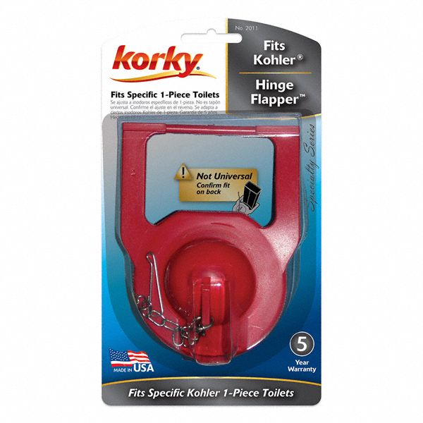 KORKY Flapper Fits Kohler(R) Brand, For Kohler(R), 2 in Size, Rubber