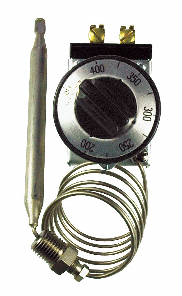 200°F to 400°F Temp Range, 200 to 400 Dial, Electric Thermostat - 6KXK0