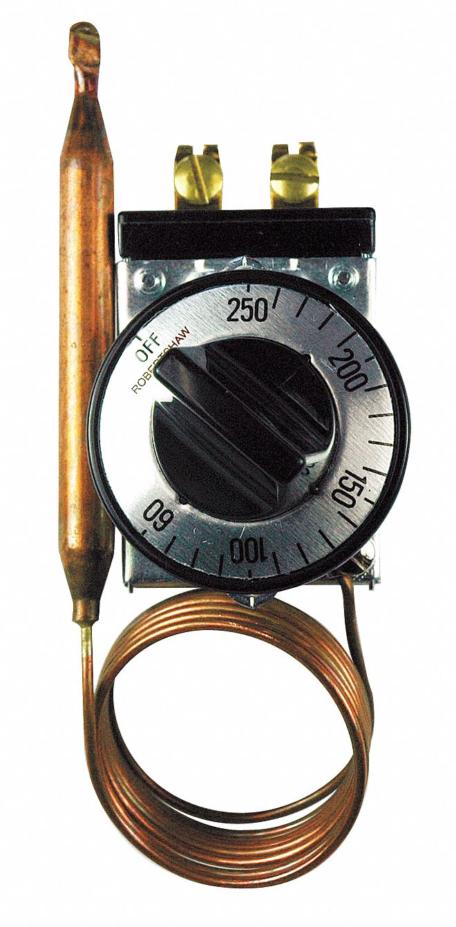 60°F to 250°F Temp Range, 60 to 250 Dial, Electric Thermostat - 6KXJ2