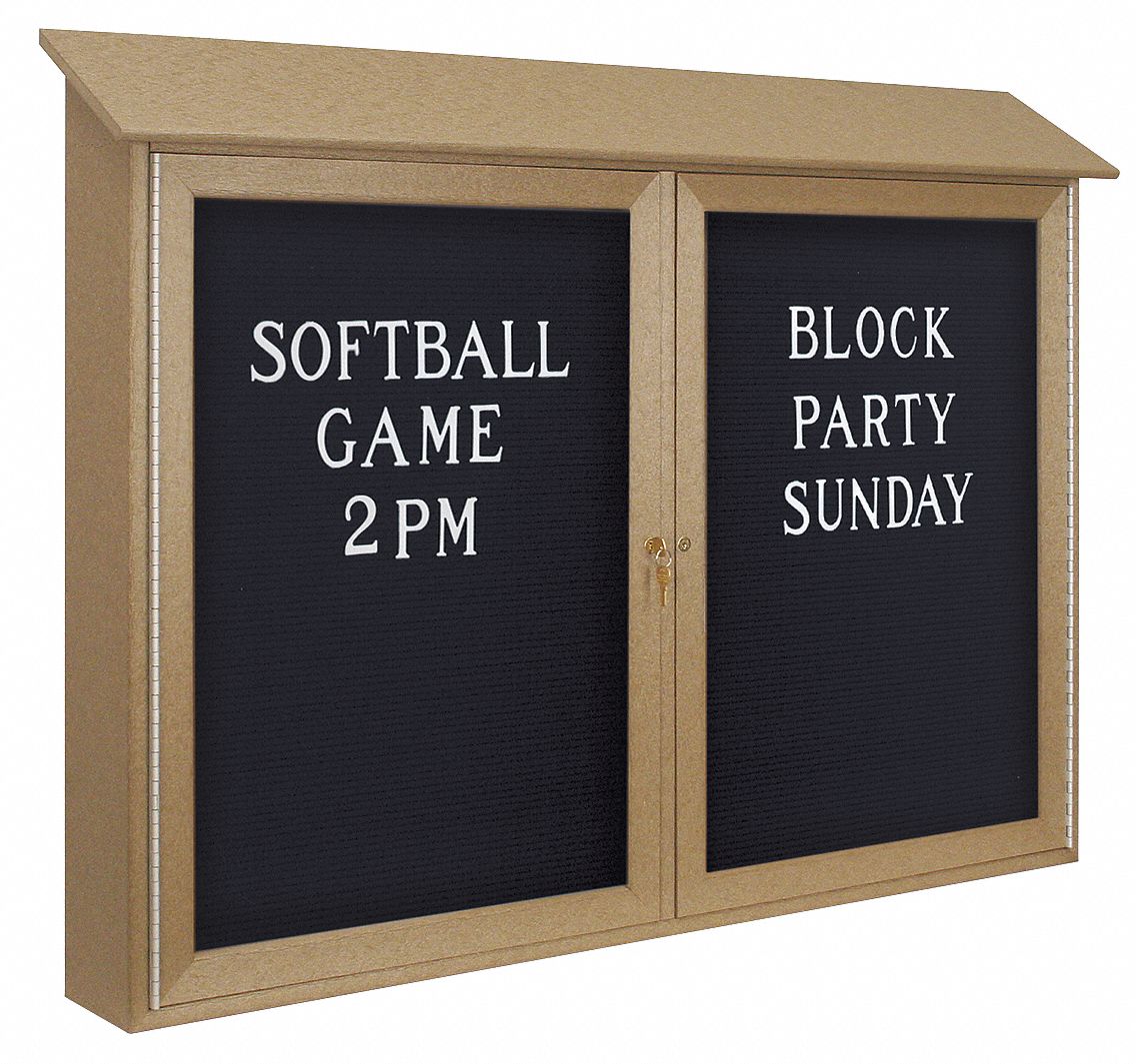 UNITED VISUAL PRODUCTS Letter Board Outdoor Enclosed Bulletin Board