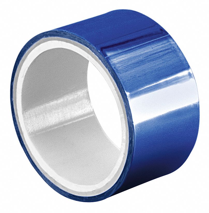 TAPECASE Polyester Metalized Film Tape, Acrylic Adhesive, 2.0 mil Thick, 1/2 in X 5 yd, Blue, 1