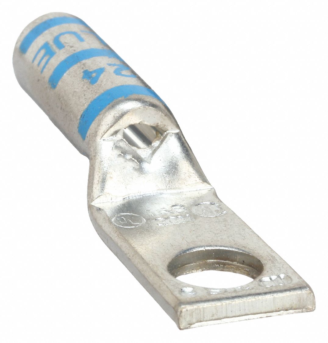 OneHole Lug Compression Connector 6 AWG Cable Size, Blue, Std Tongue
