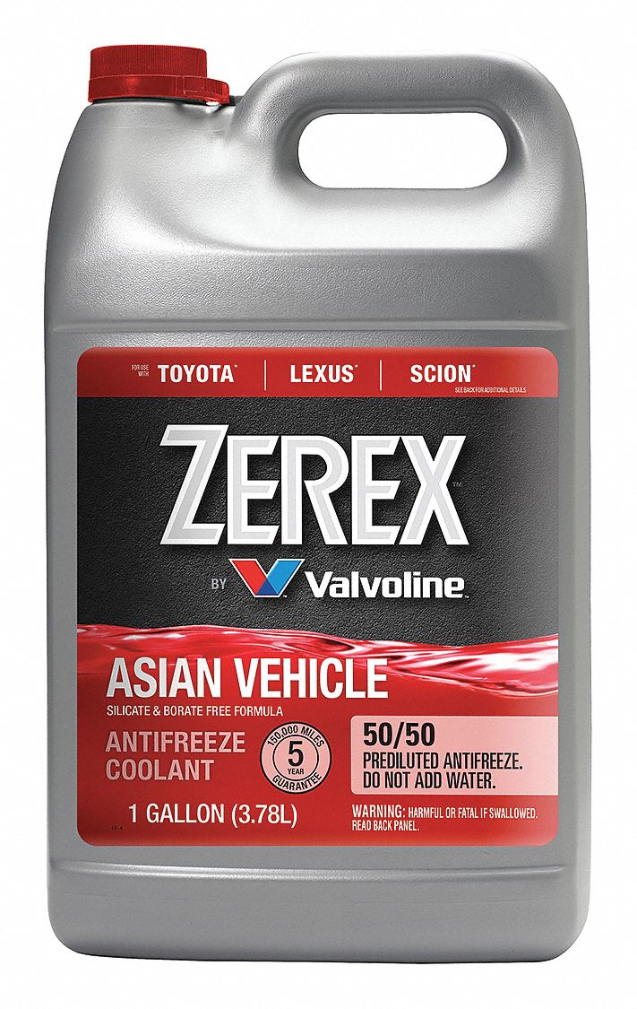 ZEREX Antifreeze Coolant, 1 gal, Plastic Bottle, Dilution Ratio Pre