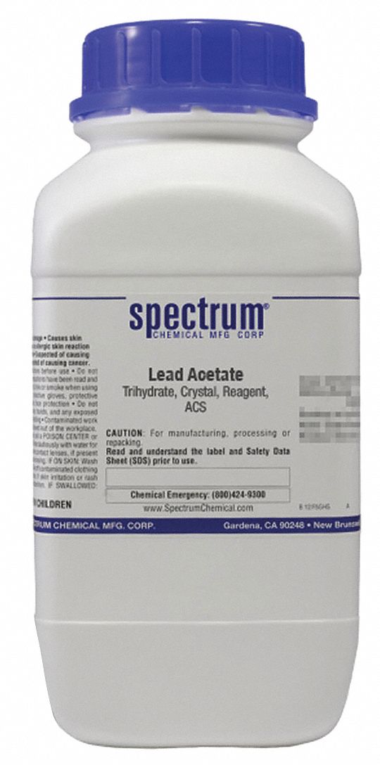 6080564, 379.34, Lead Acetate, Trihydrate, Crystal, Reagent, ACS 6MMN6L10402.5KG Grainger