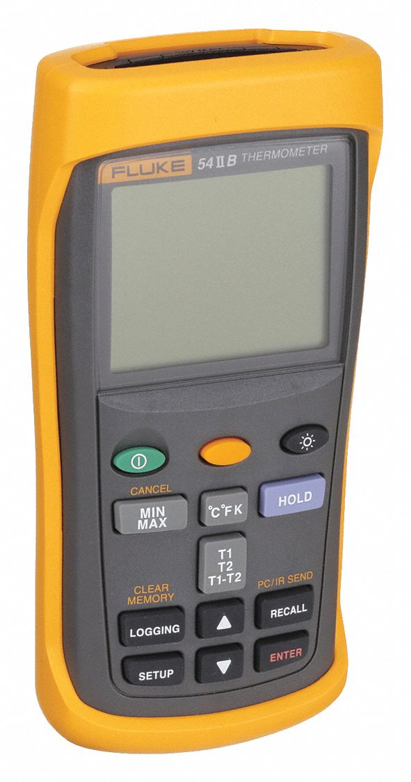 FLUKE, Thermocouple Temp Meter with Data Output and Min/Max, Thermocouple, Thermocouple