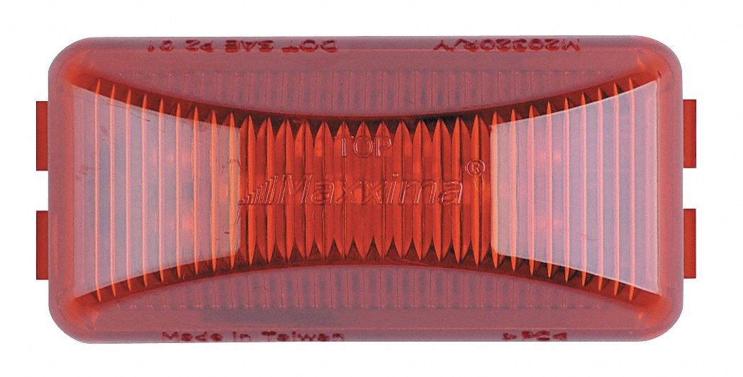 MAXXIMA Red Clearance Marker Light, J592e, P2, Permanent, Rectangular