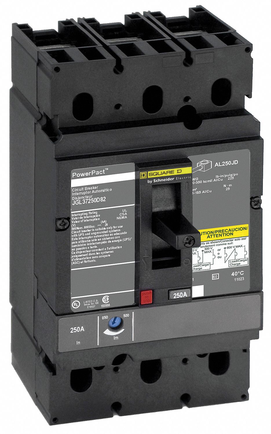 SQUARE D Molded Case Circuit Breaker, 225 A Amps, Number of Poles 3