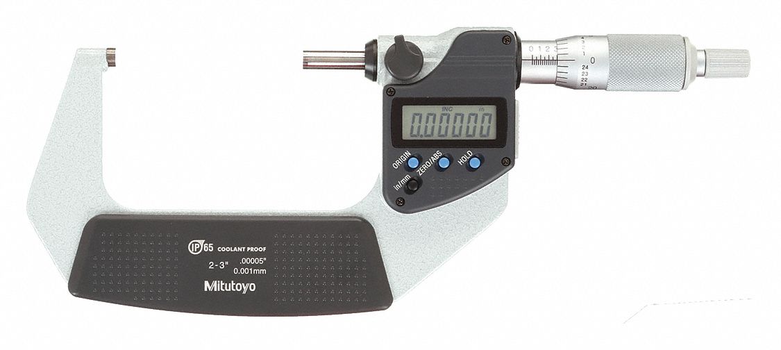MITUTOYO Ratchet Thimble Electronic Digital Micrometer, 2 to 3"/50 to