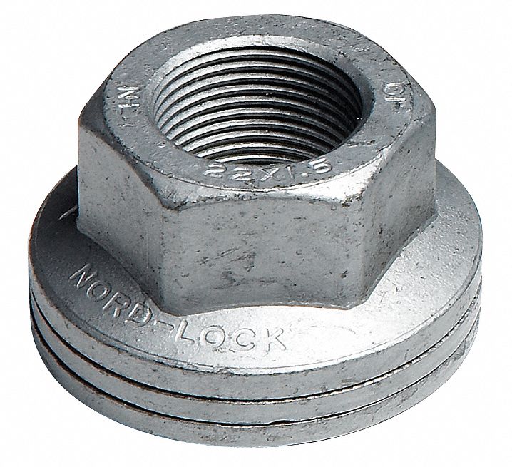 NORDLOCK M221.50 Hex Wheel Nut, Zinc Plated Finish, Steel, Right Hand