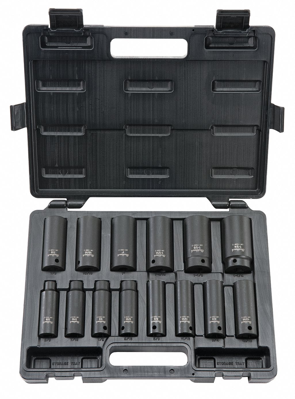 BLACKHAWK BY PROTO Impact Socket Set, Black Oxide, 1/2 in, Impact Rated