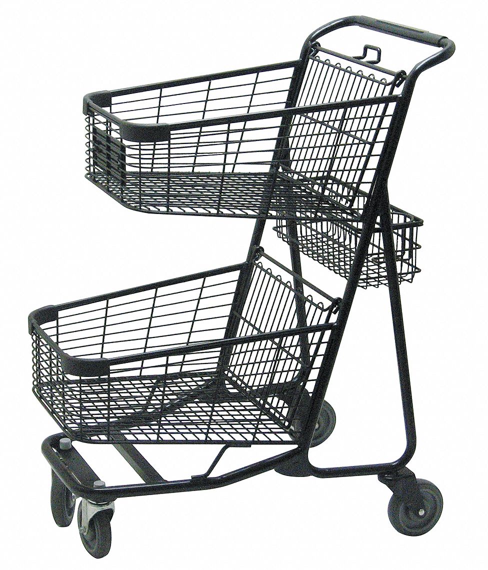R.W. ROGERS COMPANY, INC TwoTier Shopping Cart, 300 lb Load Capacity