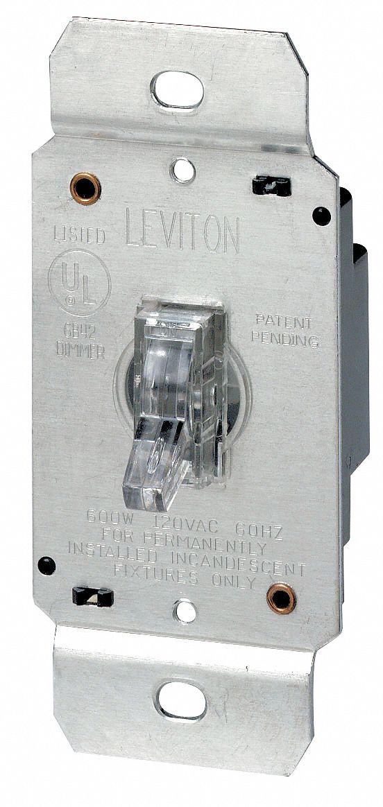 LEVITON Toggle Lighting Dimmer, Incandescent Lighting Technology, 1
