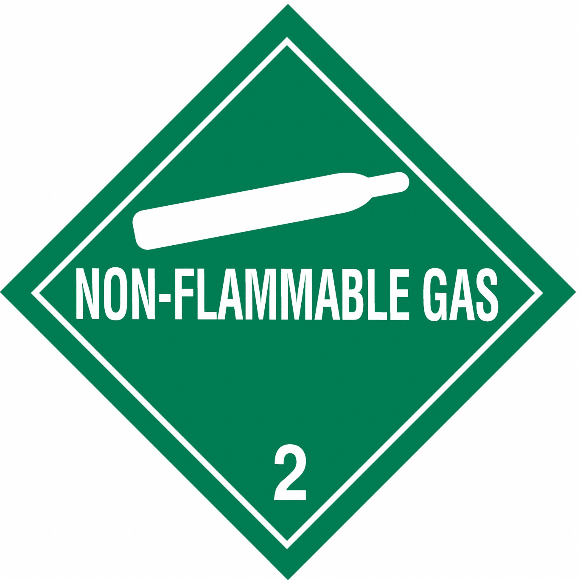 NonFlammable Gas 2, 4 in Label Wd, DOT Container Label 6R694121065