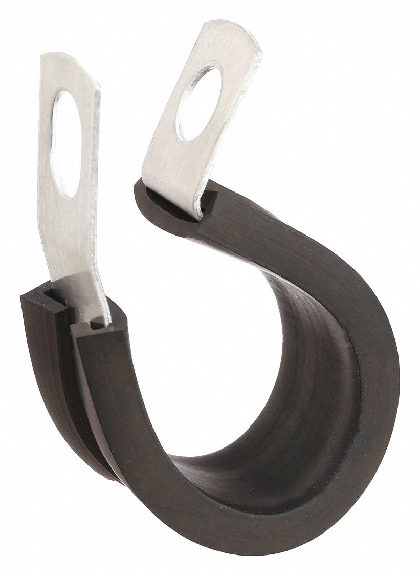 KMC 3/8" Dia. Cushioned Cable Clamp, Aluminum, Black, 1/2" Width, PK50