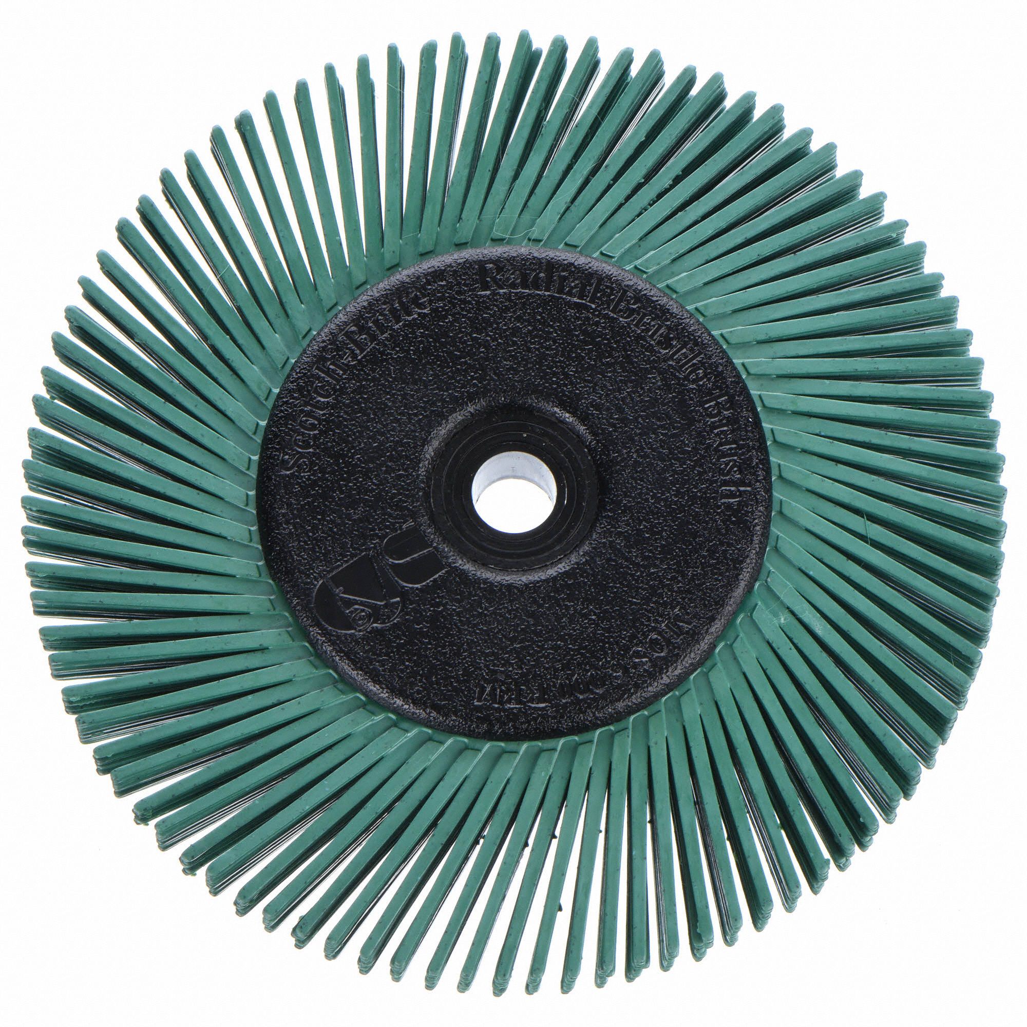 SCOTCHBRITE 6 in, Radial Bristle Brush, Arbor Hole, Ceramic, 50