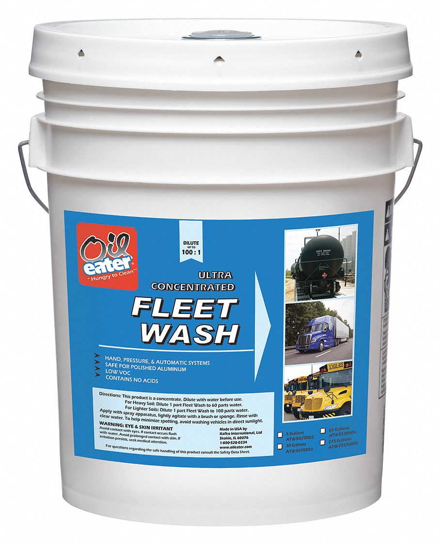 OIL EATER Fleet Wash Concentrate, Clear, 5 gal. 6TUK0ATW5G70002