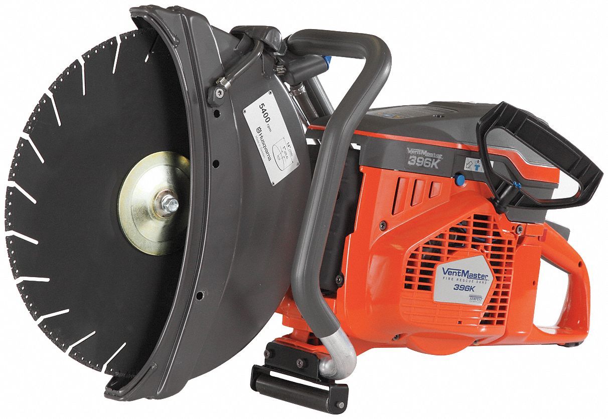 VENTMASTER Rescue, Wet/Dry Cutting Type, Concrete Saw, 14 in Blade Dia., 4 3/4 in Max. Cutting