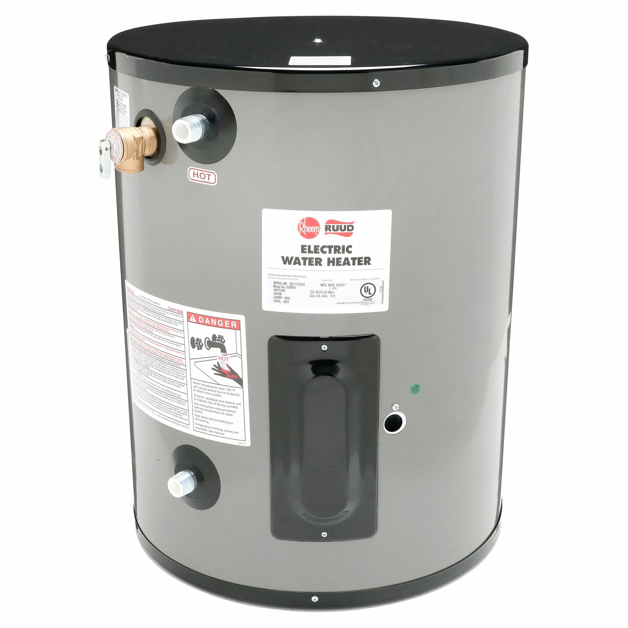RHEEMRUUD, 208V, 19.9 gal, PointofUse Electric Water Heater 6UT05