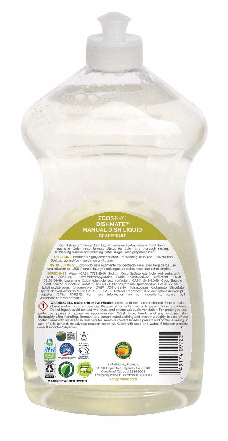 ECOS PRO Hand Wash, Dishwashing Soap, Cleaner Form Liquid, 25 oz