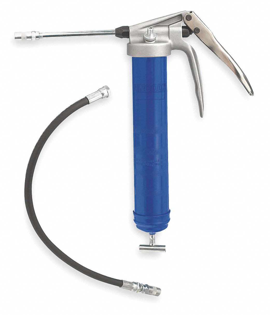 LINCOLN Pistol Grip Grease Gun, 7500 psi, 33.0 Strokes Per Oz., Cartridge, Bulk Loading, Rigid