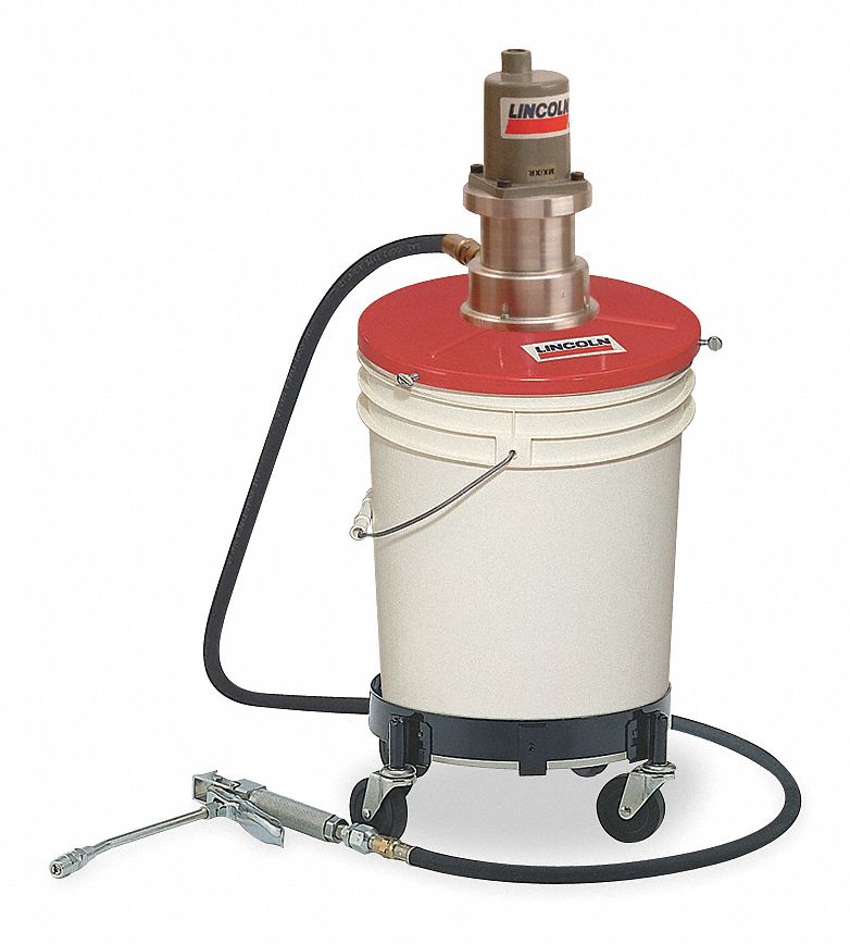 LINCOLN Portable Grease Pump with Gun, Fits Container Size 25 to 50 lb