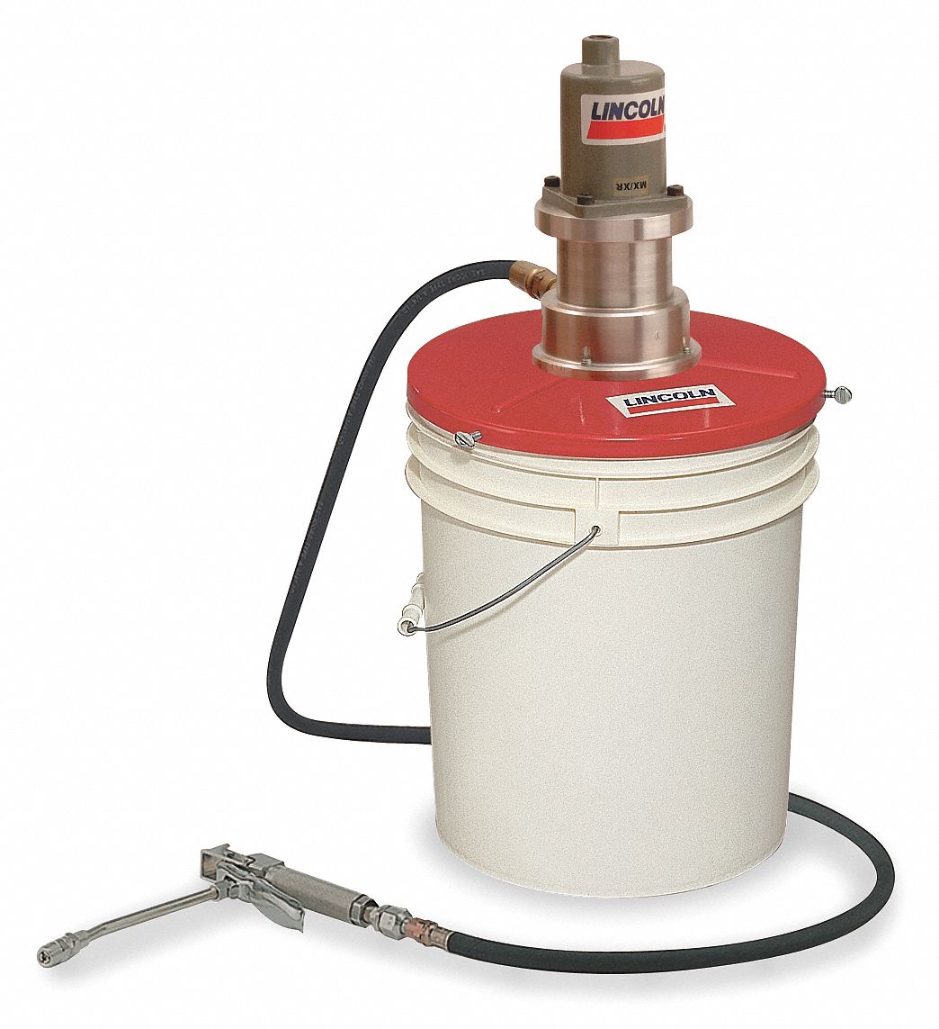 LINCOLN Grease Pump with Gun, Fits Container Size 25 to 50 lb