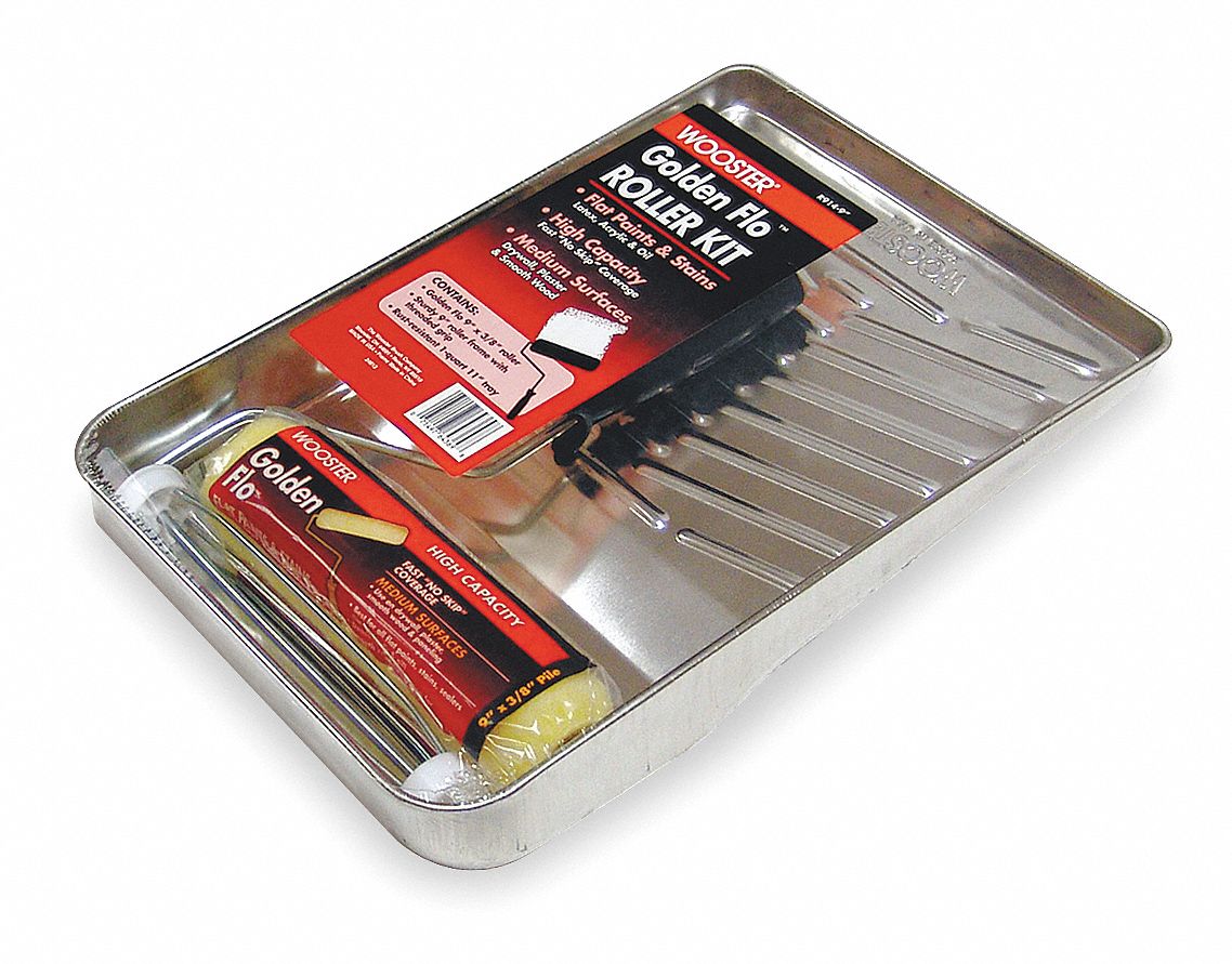 WOOSTER Paint Roller Kit for All Flat Paints, Stains and Waterproofing; Number of Pieces 3