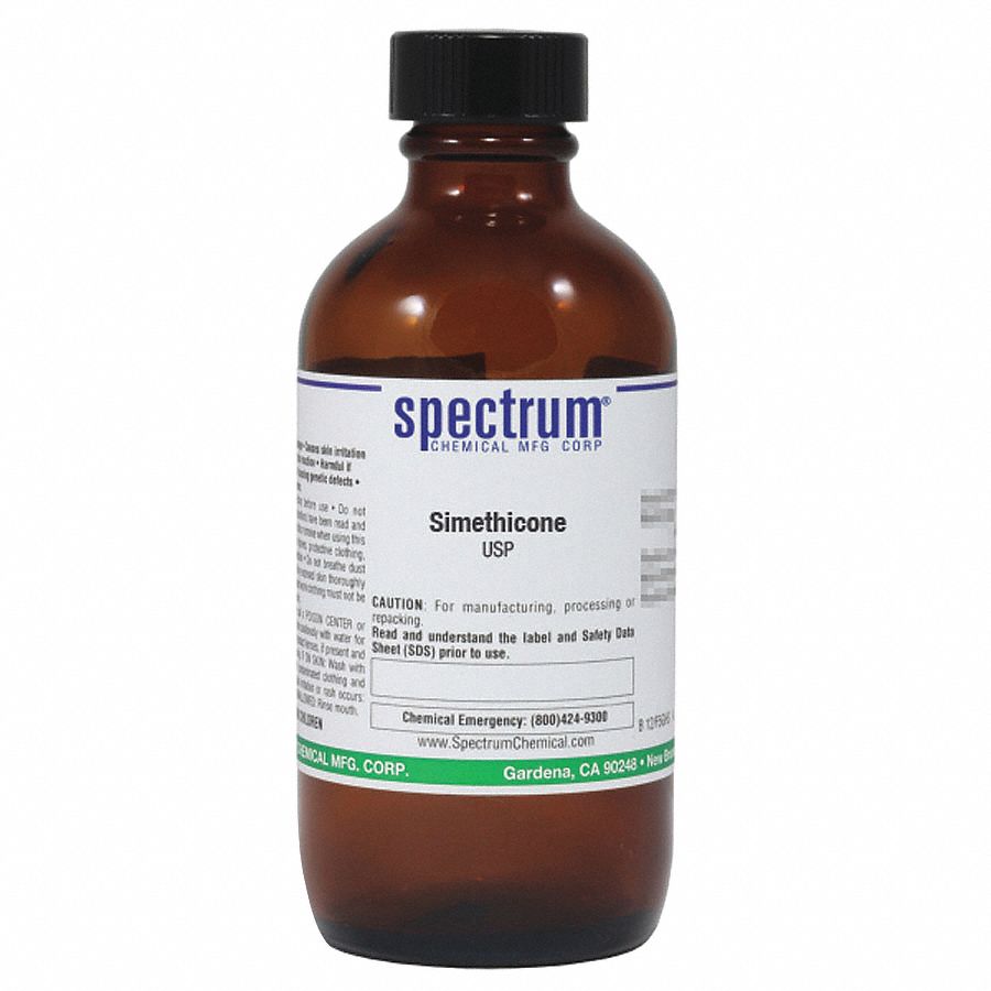 SPECTRUM Simethicone, USP 8050815, Amber Glass, Bottle, USP, 100 mL