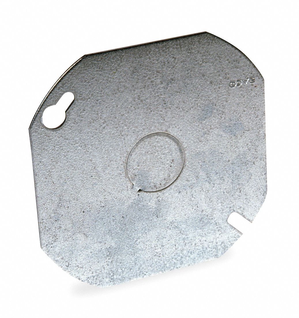RACO Electrical Box Cover Octagon, 1/2 in Dp, 4 in Wd, 4 in Lg 6XC82