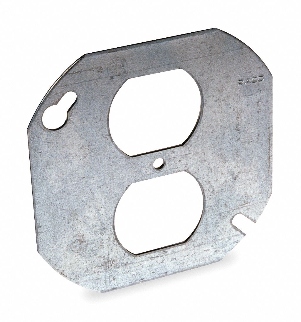 RACO Galvanized Steel Electrical Box Cover, Box Type Octagon, 4 in