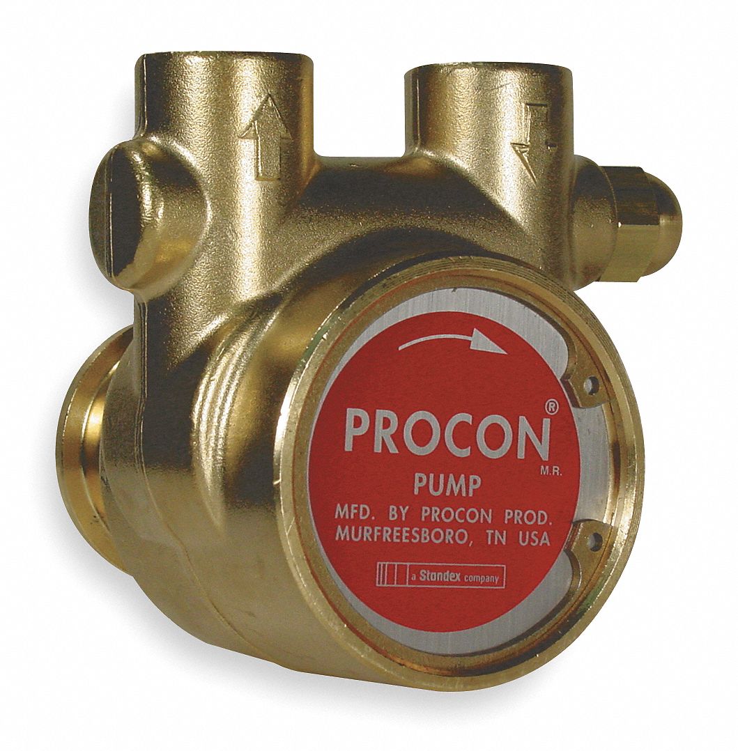 PROCON, Brass, 190 gph Max. Flow Rate, Rotary Vane Pump 6XE93