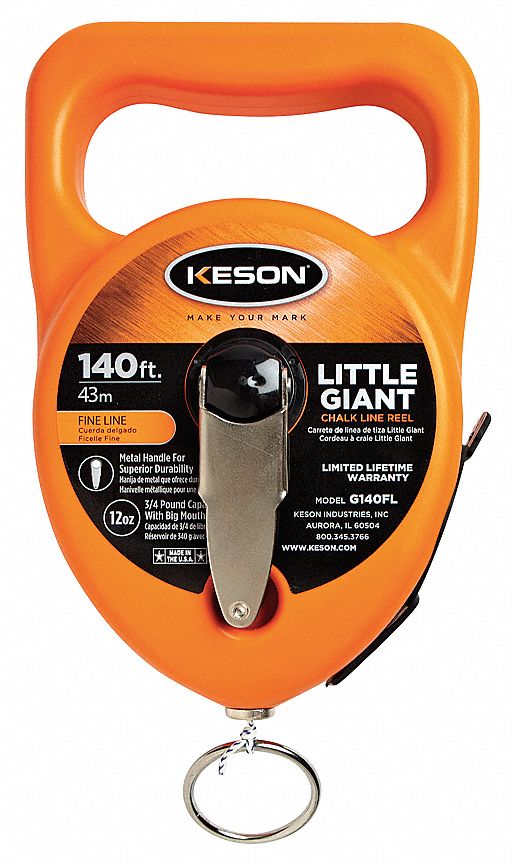 KESON GIANT Chalk Line Reel, Large, 140 ft., 16 oz. 6XGL2G140FL