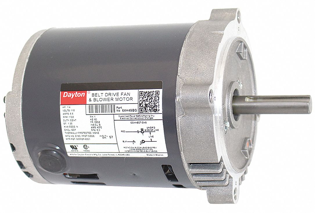 DAYTON, 1 Speed, Open Dripproof, Belt Drive Motor 6XH496XH49BG