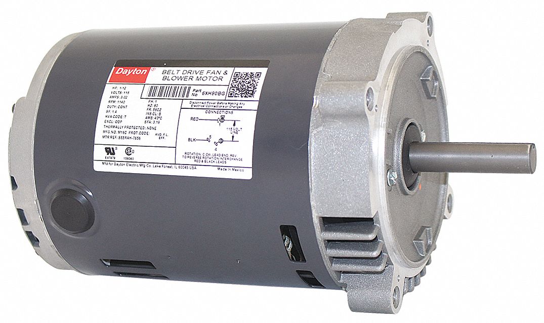 DAYTON Dayton 6XH90BG Dayton Belt Drive Motor, 1/12 HP, SplitPhase