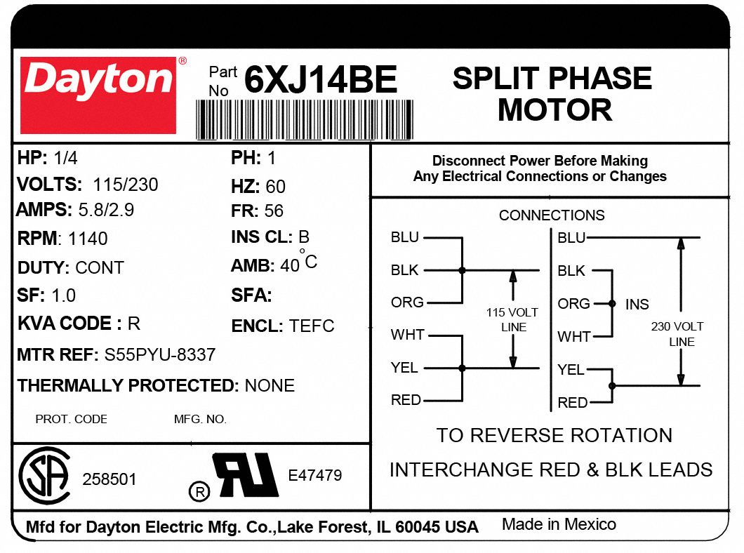 DAYTON General Purpose Motor: Totally Enclosed Fan-Cooled, Cradle Base