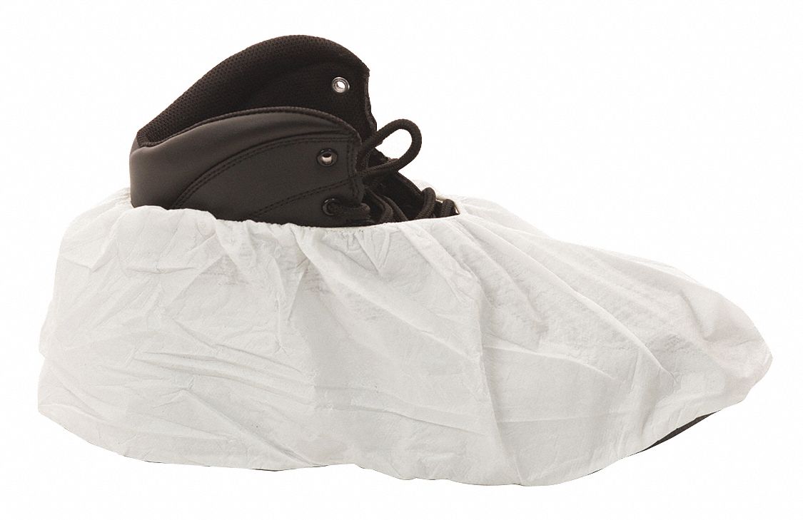 INTERNATIONAL ENVIROGUARD Shoe Covers, XL, White, PK200 6XMP38105 Grainger