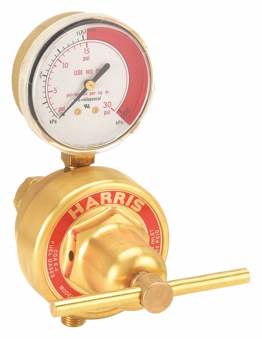 HARRIS, Single Stage, CGA 025 Inlet, Gas Regulator 6XR34447NC15CL