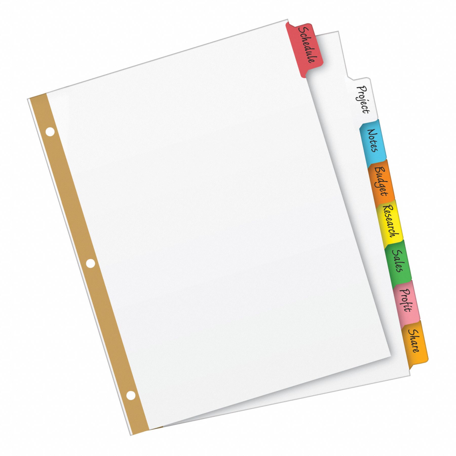 AVERY Binder Divider with 8 WriteOn Tabs, Multicolor Blank, 8 1/2 in x