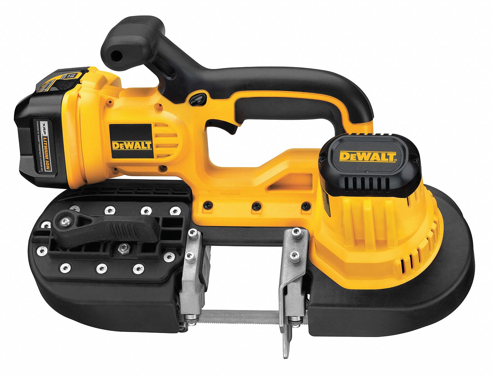 Portable band saw, voltage 20v dc, cordless . DEWALT Cordless Band Saw Kit, 18.0, 32 7/8 in Blade Length